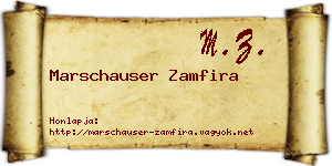 Marschauser Zamfira névjegykártya